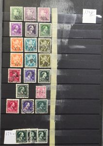 1849/1961 Zeer uitgebreide voorraad in 2 insteekboeken, waarbij klassiek, goede reeksen, stempels, o.a. Fijne- en Brede Baard, Pellens, 5 franken, Helm, Kastelen, 325, Infanterie, Kruis van Lotharingen, Ridder, Rubens, jaren '50, ideaal voor de voortverkoop, zm/m/ntz (Enorme cataloguswaarde)