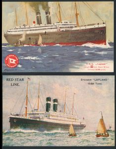 Scheepvaart, Red Star Line, mooie samenstelling, geen dubbels (10 stuks)