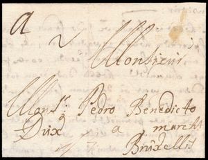 1714 Voorloper met inhoud, vanuit Antwerpen (manuscript 
