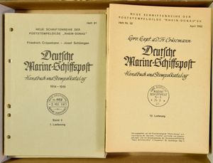 Deutsche Marine - Schiffspost, Handbüch und Stempelkatalog, samenstelling van 20 verschillende stuks, zie foto's website