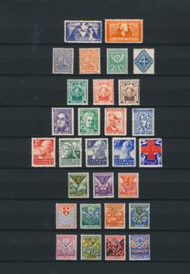 1923/1927 Samenstelling 8 volledige reeksen op insteekblad, zm (OBP €384,50)