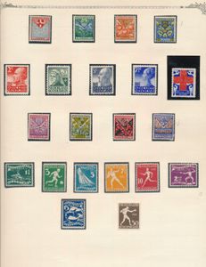 1852/1945 Verzameling op albumbladen met nummers 1 en 2, overige vanaf 1906, zm/m