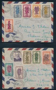 1951 Lot of 3 letters, philatelically franked with a special cancellation reading ‘FOIRE COMMERCIALE ET INDUSTRIELLE LEOPOLDVILLE 20-8-51’, fine and rare on letter, very fine