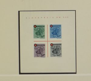 1945/2000 Verzameling in 4 Lindner albums, waarbij betere reeksen + wat Franse Zone, zm/m