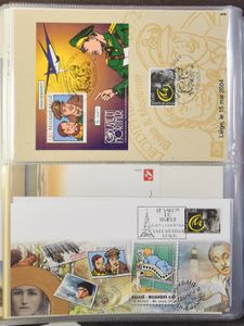 1989/2008 Verzameling in Davo album, waarbij 23 numisletters, HK, stripverhalen, mappen Angoulême, zm