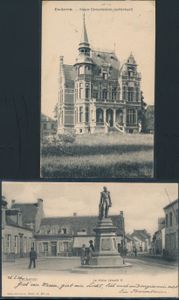 Ekeren, w.o. prachtig zicht op standbeeld Leopold II (2 stuks)
