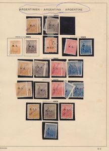 Argentinië, 1913/1937, verzameling dienstzegels op oude bladen, overwegend *, zm/m