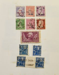 Verzameling op losse bladen met betere zegels, w.o. Engeland, Frankrijk, Luxemburg (o.a. Intellectuelen *), Liechtenstein, Finland, zm/m/ntz
