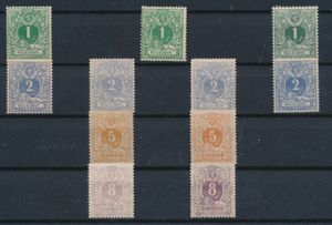 N° 26/29 Samenstelling van verschillende kleuren en papiersoorten (3x 