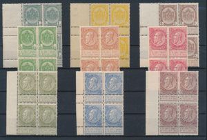 N° 53/61 De goedkoopste waarden in blokken van 4, zm (OBP €1.310)