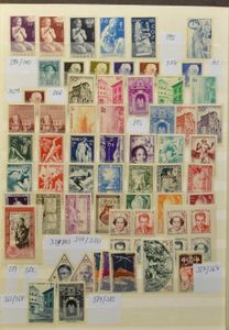 1941/1993 Verzameling, overwegend volledige reeksen in insteekboek, w.o. Rode Kruis, LP, preo's, TX, BL 1 gestempeld, zm