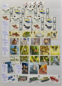 Vogels, Finland, Groot-Brittannië, Baltische Staten, Scandinavië, Portugal, Azoren en Madeira, verzameling, w.o. reeksen, blokken, boekjes, in 5 insteekboeken, per land geklasseerd, zm (Yv. €6.097)