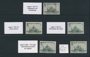 N° 482-Cu, 4 postfrisse, enkel 