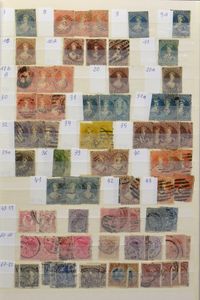 1855/2015 Verzameling met dubbels in insteekboek vanaf type Humphreys, zm/m/ntz
