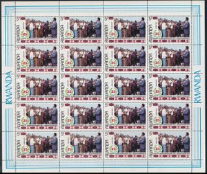 N° 1300A ‘25th anniversary of independence’, unissued, in a full sheet of 20, very fine (OBP €2,000)