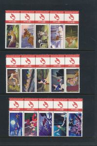 Duostamps + strips, 50 stuks, w.o. veel Couvin, zm (Frankeerwaarde: €81,50)