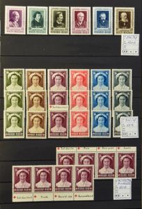 1950/1963 Samenstelling meestal volledige reeksen in insteekboek, w.o. 892/97, 912/17 (3x), 914 A/B, zm