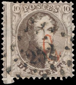 N° G14A, curiositeit - groot formaat van zegel, plaat III positie 194, Ex. Vertommen, liefhebbers prijs, zm