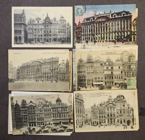 Brussel en wat Wallonië, in 2 albums + bakje, geklasseerd per onderdeel, quasi alle oudere (+/-1000 stuks)