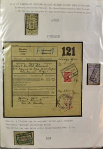 Verzameling in ringklasseur, gerangschikt volgens spoorweglijn, tussen lijn 21 en 50, stempels alle periodes (ook poststempels) aangevuld met vrachtbrieven, meestal mobilisatie 1939, zm/m