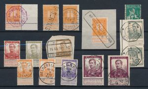 N° 108/22 Samenstelling 15 waarden, alle afgestempeld met betere stempels, zm