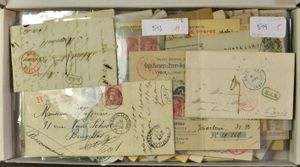 1843/1958 Leuke en gevarieerde samenstelling, overwegend goede kwaliteit, w.o. brieven, voorlopers, postkaarten, ontvangstbewijzen, aangetekende, etc., +/-100 stuks, zm/m/ntz
