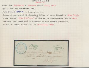 1847 Voorloper met inhoud, vanuit Brussel, dd. 1 juli 1847, met 