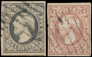 N° 1/2 '1852 Willem III' zm (Yv € +200)