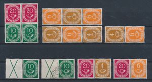 1951 Nice accumulation of Posthorn combinations including WI, vf (Mi. €310)