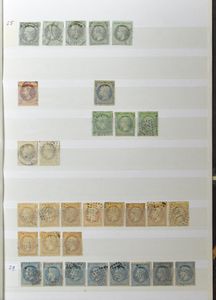 1860/2000, extensive accumulation in 36 folders and 2 stockbooks, including classical (a.o. 2x 5 Fr gest.), many long-term sets, better values years '20/30, personalities, etc.... mostly cancelled, vf/f/to be checked.