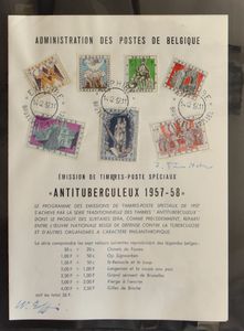 1957/1964 Verzameling in postfolders met speciale afstempelingen in 2 albums, zm/m