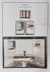 1856/2022 Behoorlijk gevulde verzameling in 2 ordners met betere zegels, zm/m/ntz