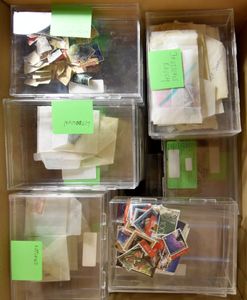 Accumulation of remnants from various countries and periods in dozens of boxes, vf/f/to be checked