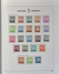 Boudewijn I, in Davo, volledig incl Belg. gebieden en Boudewijn bril 6,50- 7,50-, 8,50- en 9 Fr + Afrikaanse landen getande en ongetande blokken en zegels, zm.
