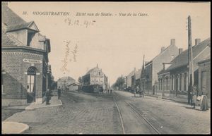 Hoogstraten, tramway à vapeur avec vue sur la gare (1 pièce)