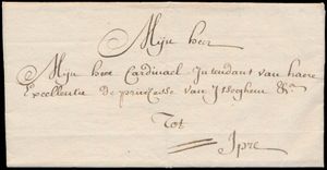 1780  Voorloper van Loo naar Ipre, gericht aan Cardinael Jutendant van Haere, zm