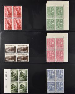 1953/2001 Verzameling diverse uitgiften in Safe ringband, waarbij 927/29 ** en 943/45 ** beide in blok van 4, Elström (w.o. plaatnummers, datumstroken), rolzegels, Albert II, boekje taxipost met variëteit (3x), boekje 29A (2x), zm