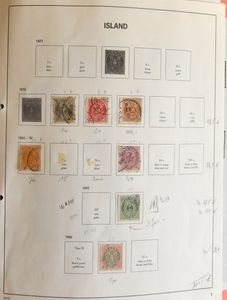 1873/1992 Collection sur feuilles en classeur à anneaux, y compris meilleures valeurs, série, PA, service, tb/b/à voir