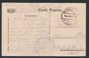 1918 Lamorteau (Passage du Chemin de Fer) met stempel DC 