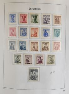 1910/1987 Sammlung in 3 Davo-Alben mit wenigen Marken vor 1945, aber gut gefüllt danach inklusive bessere Sätze **, doppelt gesammelt, 1 Album einwandfrei gestempelt, auch UNO Wien, einwandfrei