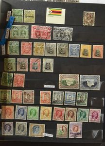 Countries in Africa, extensive accumulation in 17 books, involving French and English areas, Zaire, vf/f/to be checked