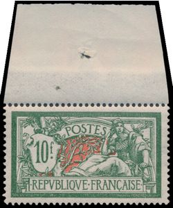 N° 207 'Merson 10 Fr vert et rouge' with margins, vf (Yv €400 + 50%= 600)