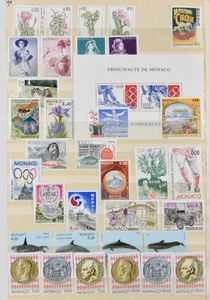 1890/2018 Verzameling met dubbels in 4 insteekboeken met veel modern thema, groot aantal blokken, LP, zm (Hoge cataloguswaarde)