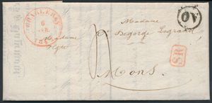 1843 Voorloper met inhoud, afstempeling 