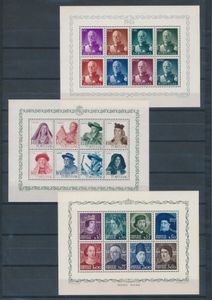 Bl 8, 13 et 14 '1945/49 Carmona, costumes et portraits', tb (Yv €730)