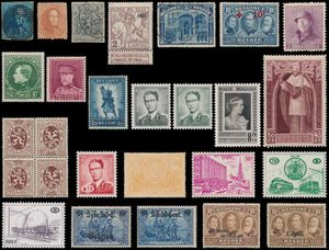 1849/1990, verzameling in 4 Leuchtturmalbums, w.o. klassiek, 22 gest., Caritas *, Pellens */0, 5 Franken gest., Rode Kruis *, Helm *, BL 1**, Grote Montenez *, Kepi **, Mercier * (ntz), Sanatorium **, Infanterie **, BL 4*, BL 27/28 **, Elisabeth **, 914A/B**, BL 31**, Boudewijn bril **, LP, KP, Dienst, TX, TG, SP, Dagblad en BZ, zm/m/ntz.