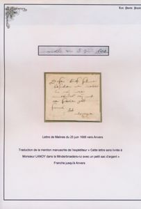 1688 Voorloper met inhoud, vanuit Malines, dd. 25 juni 1688, naar Antwerpen, manuscript van de afzender 