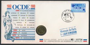 1989/1991 Numismatiek Frankrijk 13 verschillende brieven, alle met een medaille, zm