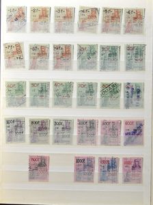 Samenstelling diverse uitgiften en periodes, waarbij preo's, TX, fiscale zegels, vignetten, NA in 3 insteekboeken, in 1 map, zm/m/ntz