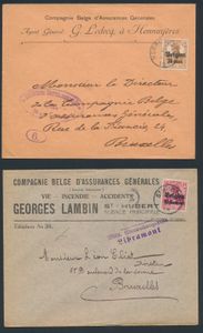 1915/1918 Samenstelling 350 brieven/kaarten/PWST met diverse bestemmingen, stempels van kleinere gemeenten, briefhoofdingen, enz., zm/m